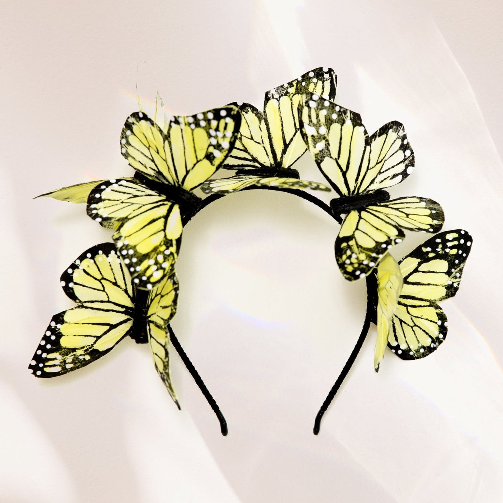 Boho Ethnic Wind Embroidery Hairband Yellow Butterfly Non-slip Elastic Butterfly Elastic Headband. How to make Elastic Headband  main image 3