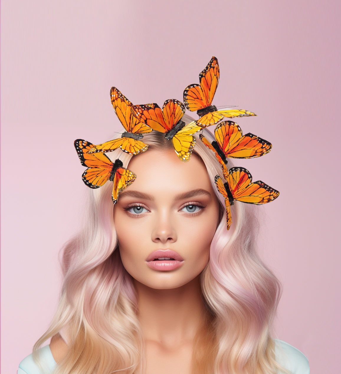 4917 Renaissance Fairy Butterfly Headbands- Monarch Colorful Deluxe Butterfly Headband | Butterfly Costume Accessories main image 2