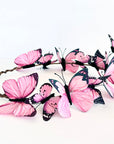 Pink Velvet Butterfly Crown