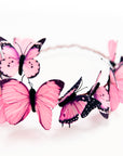 Pink Velvet Butterfly Crown