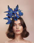 Blue Derby Butterfly Fascinator